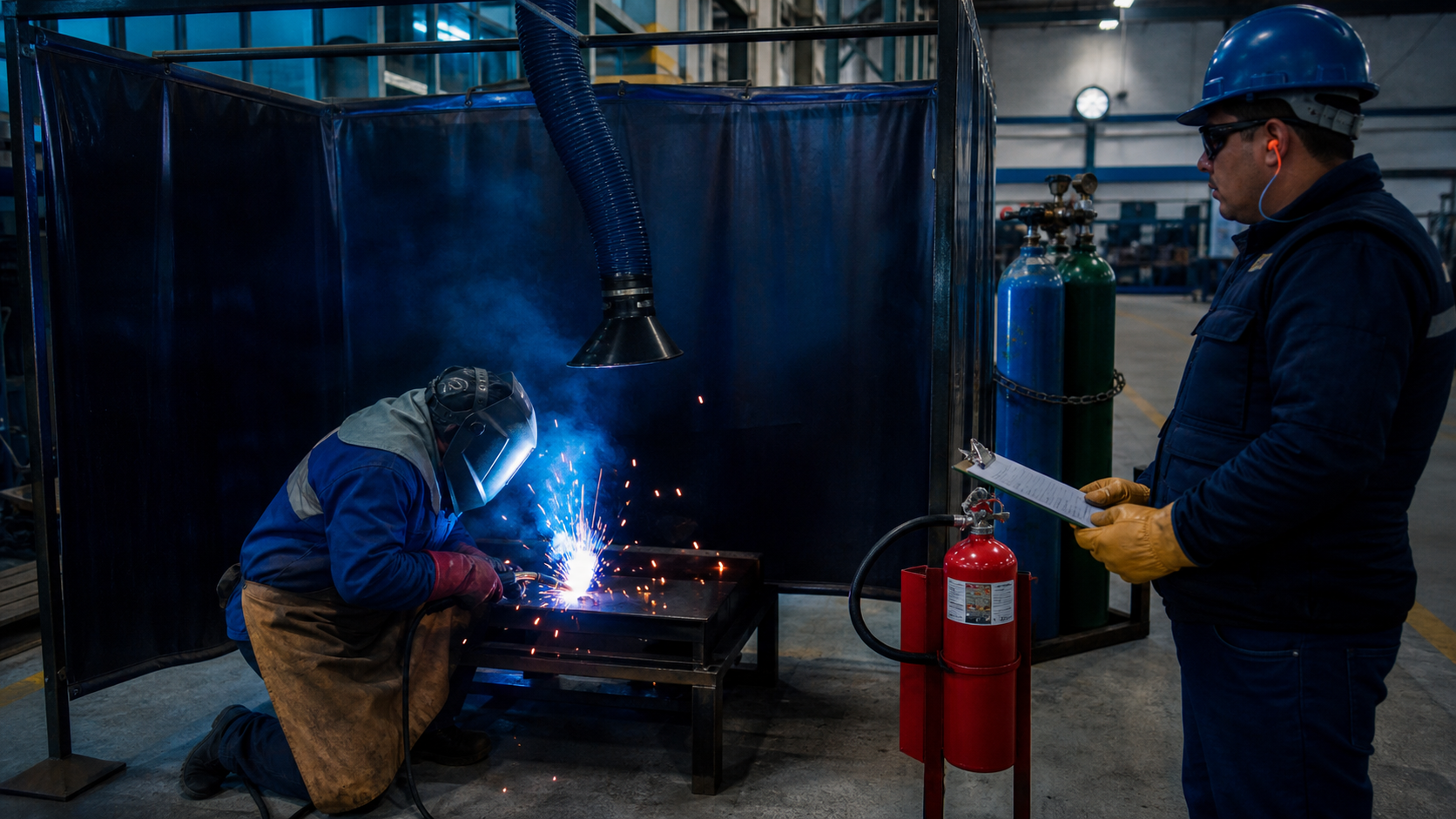 Supervisión práctica: Trabajos en caliente: soldadura, oxicorte y esmerilado